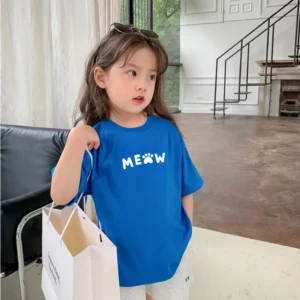 áo meow meow xanh navy cho bé