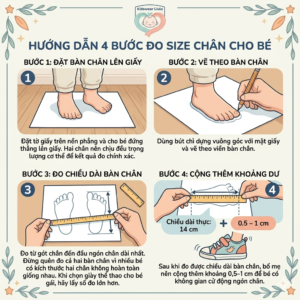 bảng size giày dép cho bé gái