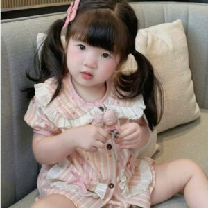 Bộ Pijama Trẻ Em Phối Bèo Dễ Thương